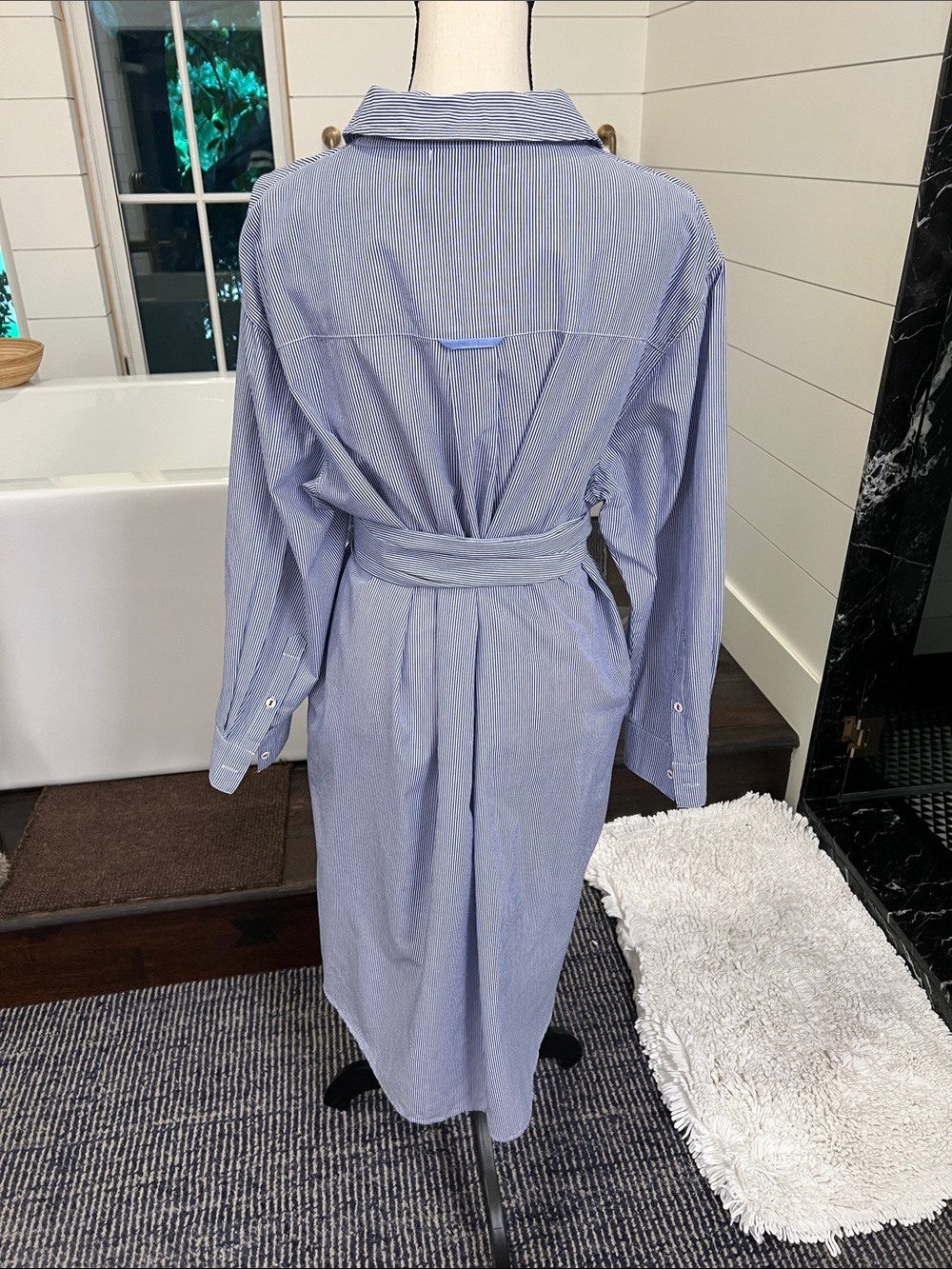 Mersea blue striped shirt dress L/XL - Picture 3 of 8